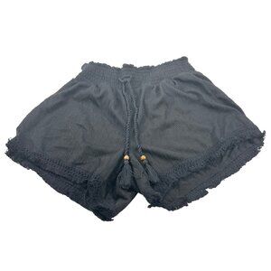 No Boundaries Women's Size Medium Short Fringe Trim Black Preowned